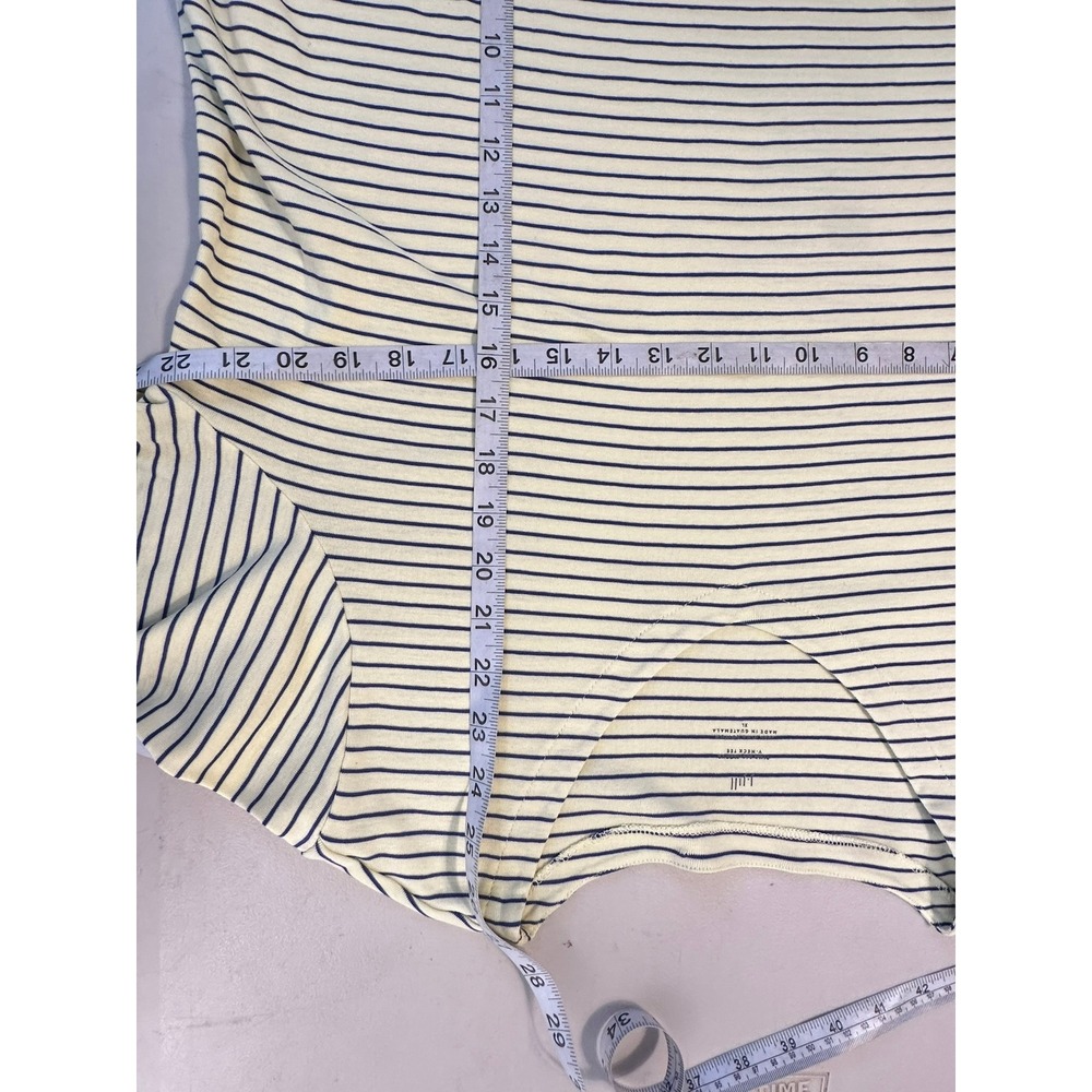 J.Jill V-Neck Tee Women XL Yellow Striped 3/4 Sleeve Casual Knit Top - Picture 7 of 7